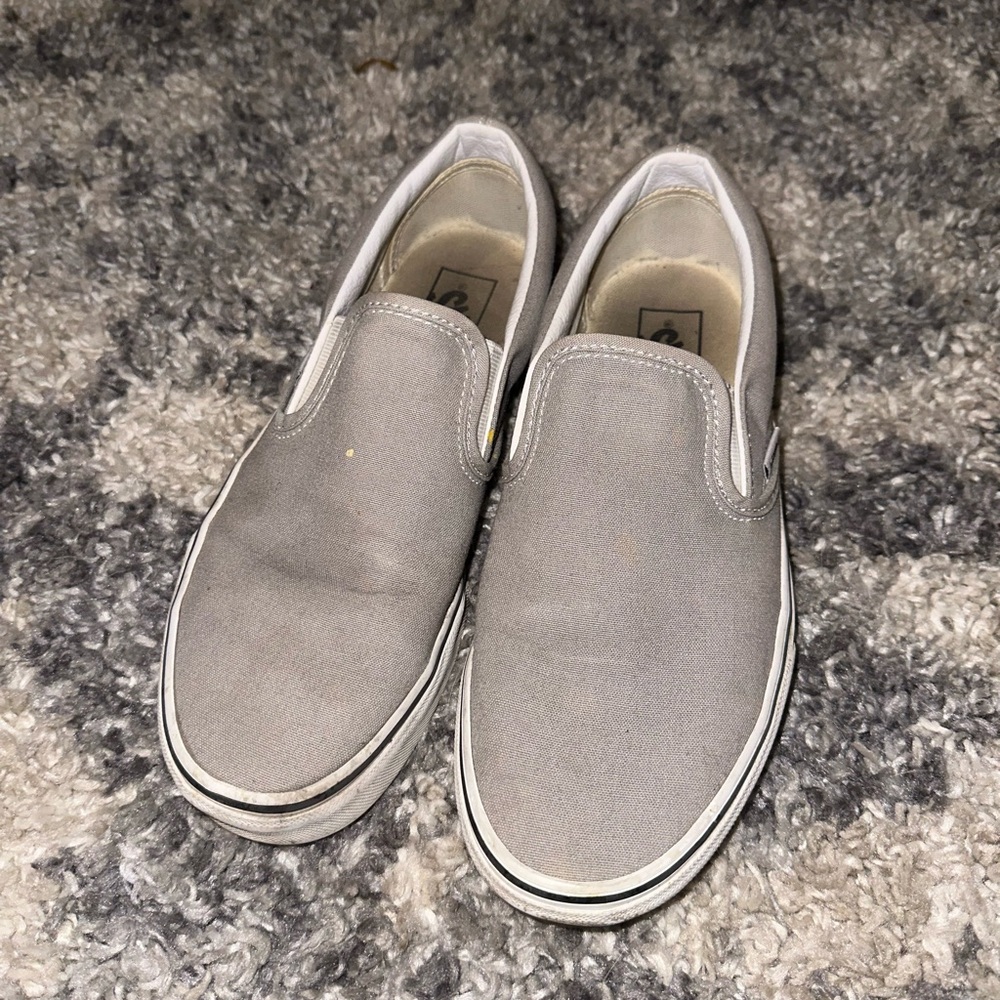 Gray slip on Vans